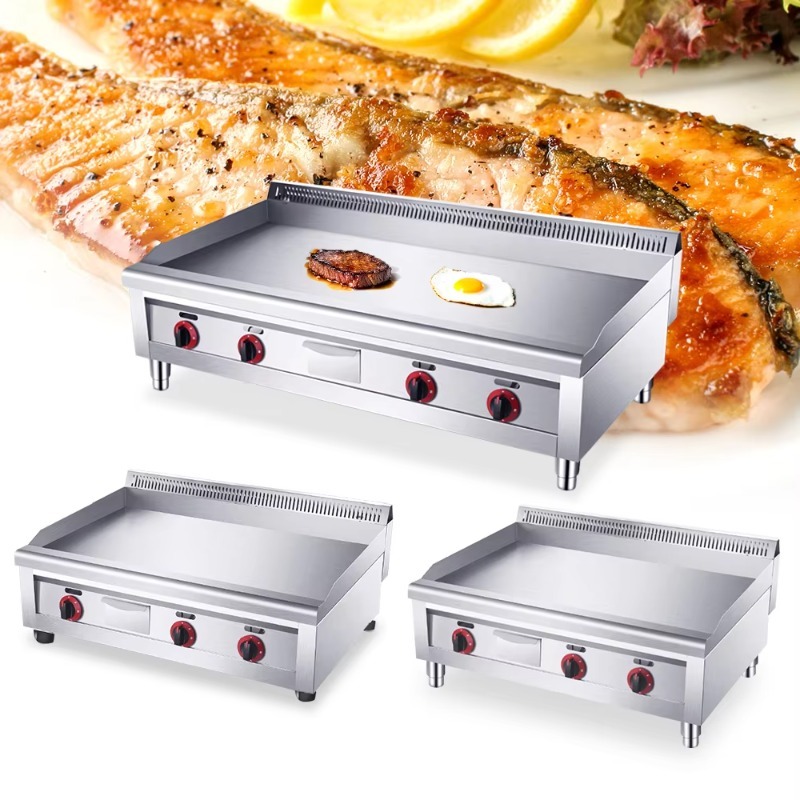 Commercial Kitchen Griddle - 16mm業務用レストラン厨房機器 バーガーグリドルグリル プロ仕様フラットトップグリドル 電気式 グリーストレイ付き