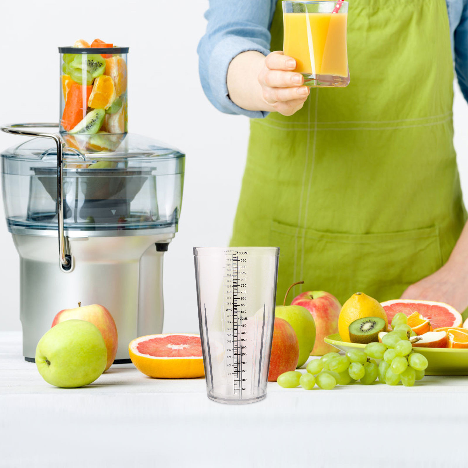 Bar Blender Mixing - プラスチック製ブレンダーカップ交換用 1000ml 目盛り付きミキシングカップ スムージー・ジュースバー用 目盛り付きミキシングカップ
