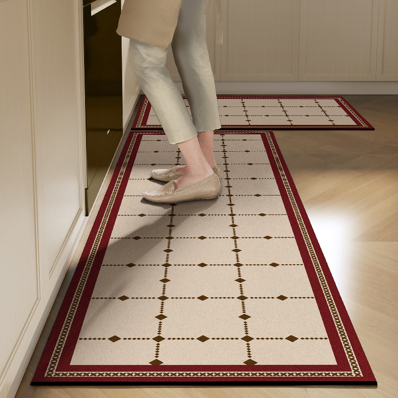 Commercial Kitchen Mats Anti Fatigue - キッチンフロアマット Pvc 防水レザーカーペットロングカーペットビニール敷物ノンスリップ抗疲労フットマット現代家の装飾