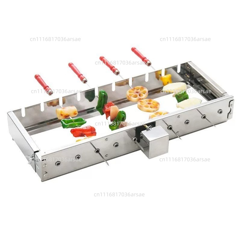 Hot Dog Roller Grill - 業務用バーベキュー串焼きグリドル ステンレス製グリル 自動肉回転機 幅調整可能 ホットドッグローラー