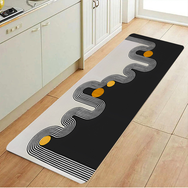 Commercial Kitchen Mats Anti Fatigue - モダンなキッチンフロアマット、カーペット、家の装飾、滑り止め、洗えるキッチンマット、抗疲労、黄色のドット柄