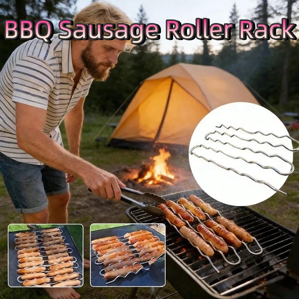 Hot Dog Roller Grill - ステンレス製BBQソーセージローラーラック360 ° 回転式防錆ホットドッグローラーグリル多機能BBQソーセージホルダー