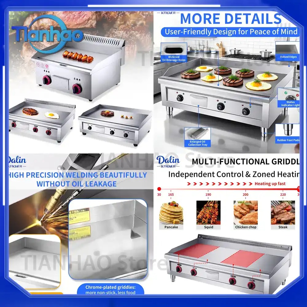 Commercial Kitchen Griddle - 高品質ノンスティックフラットプレートステンレス鋼電気グリドル業務用厨房機器（ホテル・レストラン向け）
