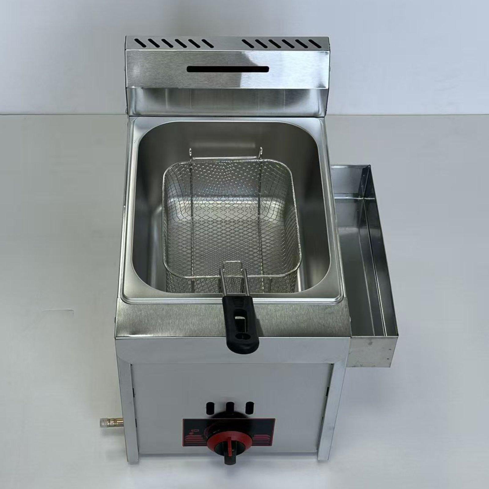 Commercial Kitchen Appliance - 業務用ガスフライヤー、頑丈で持ち運び可能、メンテナンスが簡単、6L、取り外し可能なバスケット付き、ドーナツ、フライドチキン、レストラン向け