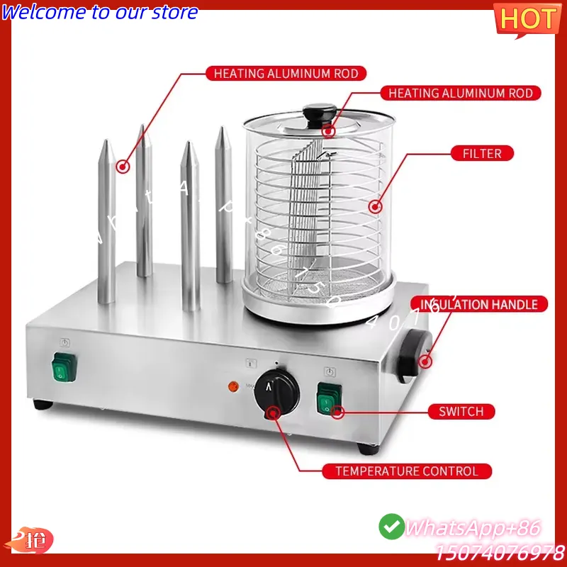2026年式パン蒸し器ウォーマー自動ソーセージグリルマシン業 - Hot Dog Roller Grill のレビューと価格
