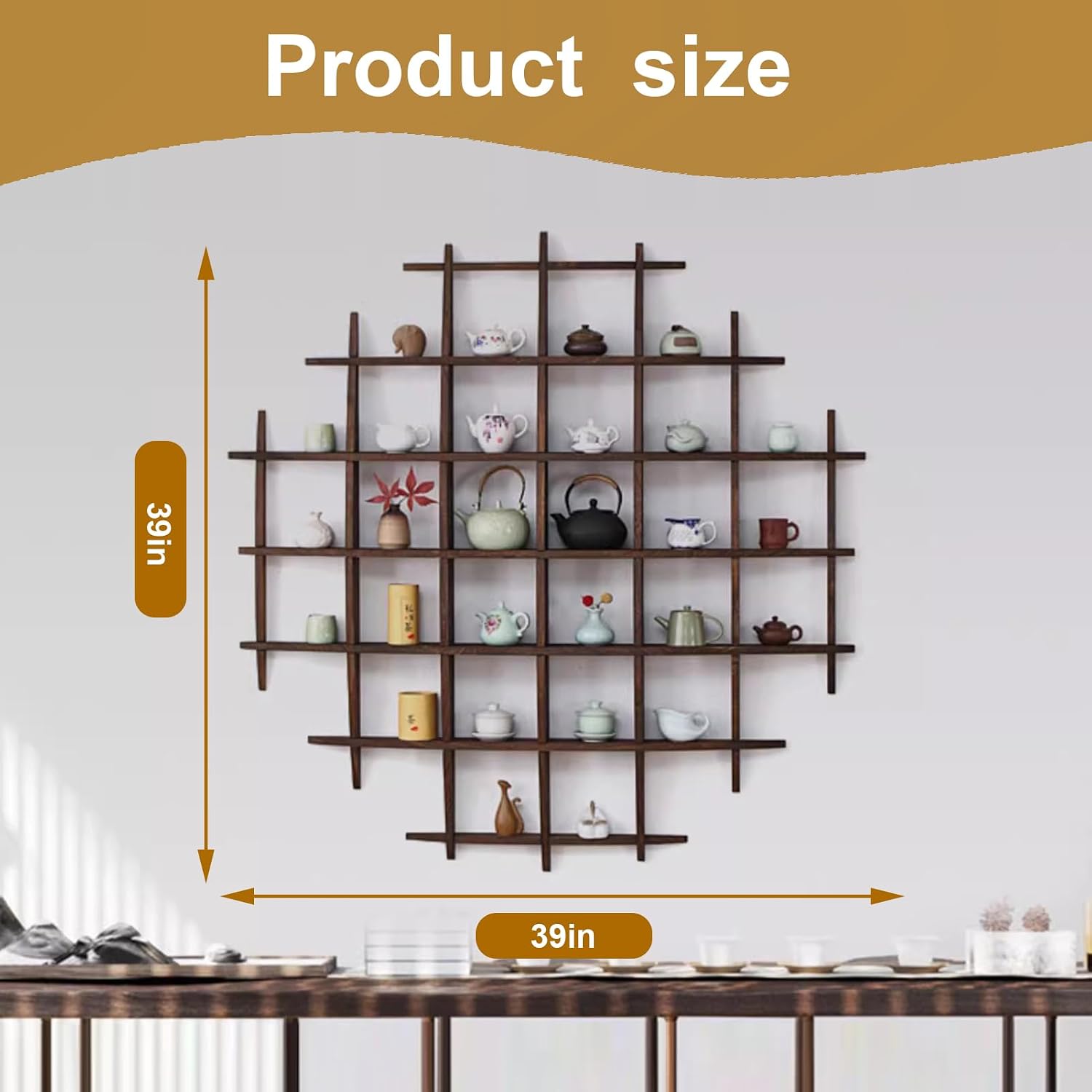無垢材中国茶カップホルダー壁掛けティーポットディスプレイスタ - Commercial Kitchen Rack のレビューと価格