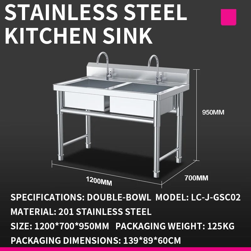 キッチンシンク—業務用カフェテリアおよびレストラン向け二槽式 - Commercial Kitchen Sink のレビューと価格