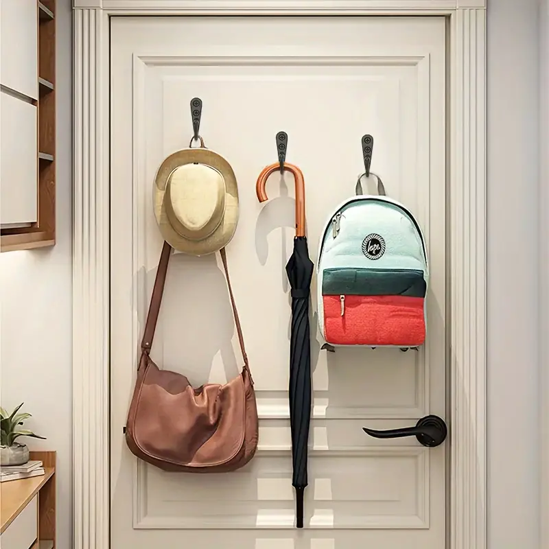 黒色の金属製フック、ネジ付き、壁掛け式、コート、タオル、バッ - Commercial Kitchen Rack のレビューと価格
