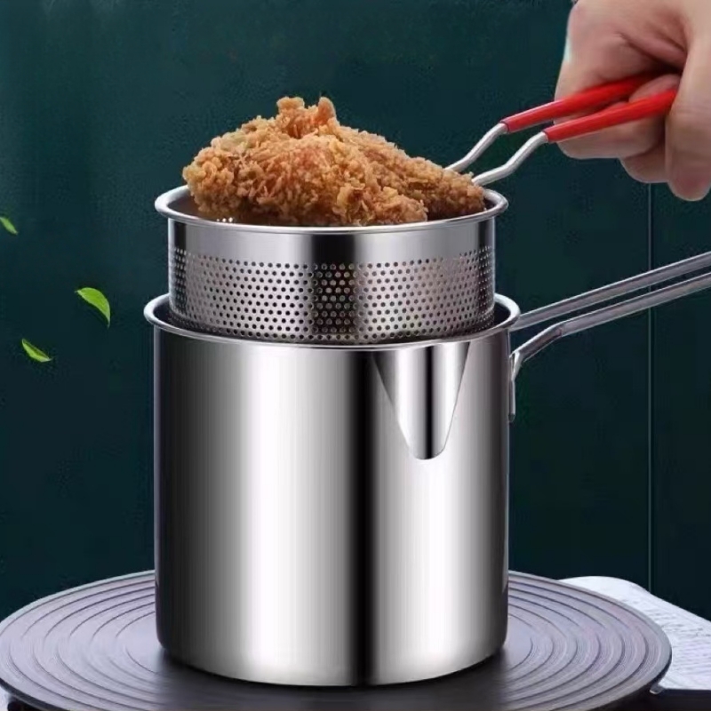 304 ステンレス鋼のフライヤーポット バスケット付き フラ - Commercial Kitchen Appliance のレビューと価格