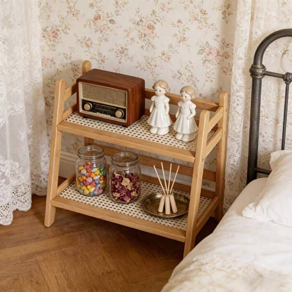 2段式竹製カウンタートップ収納ラック、木製デスクトップオーガ - Commercial Kitchen Rack のレビューと価格