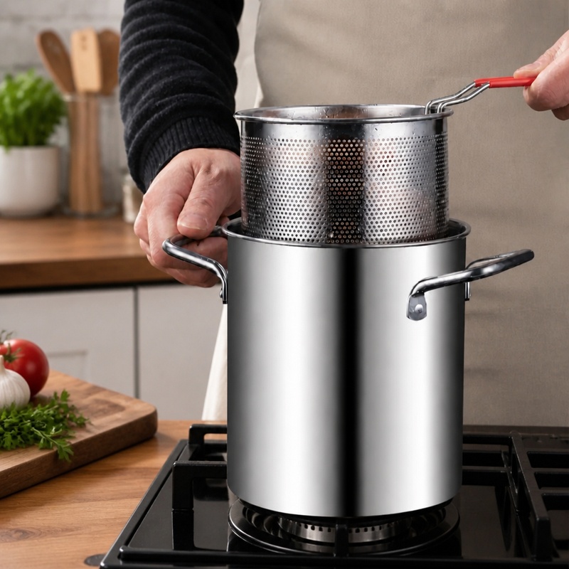 304ステンレス製ディープフライヤー容器（バスケットと蓋付き - Commercial Kitchen Appliance のレビューと価格