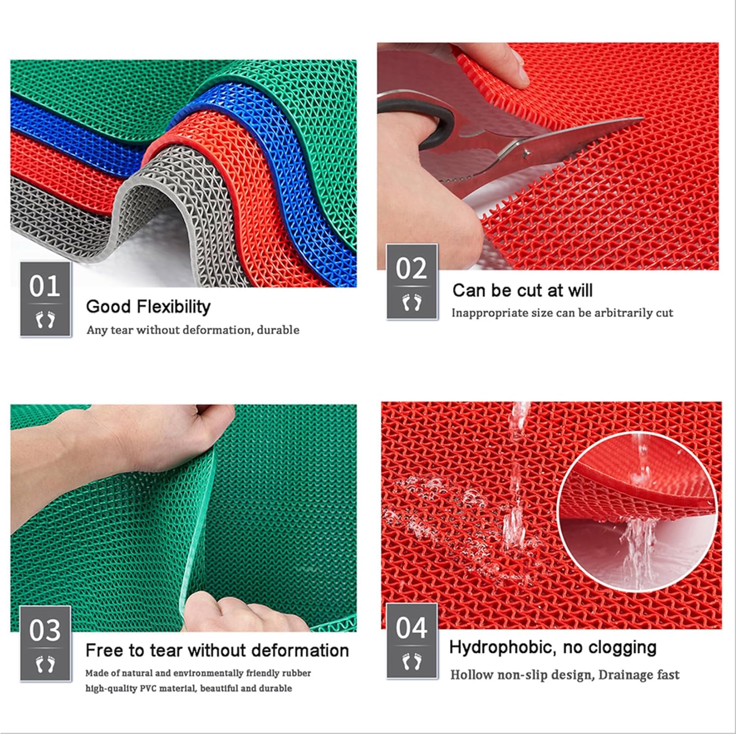 プール、バスルーム、業務用キッチンなど、PVC製滑り止め・抗 - Commercial Kitchen Mats Anti Fatigue のレビューと価格