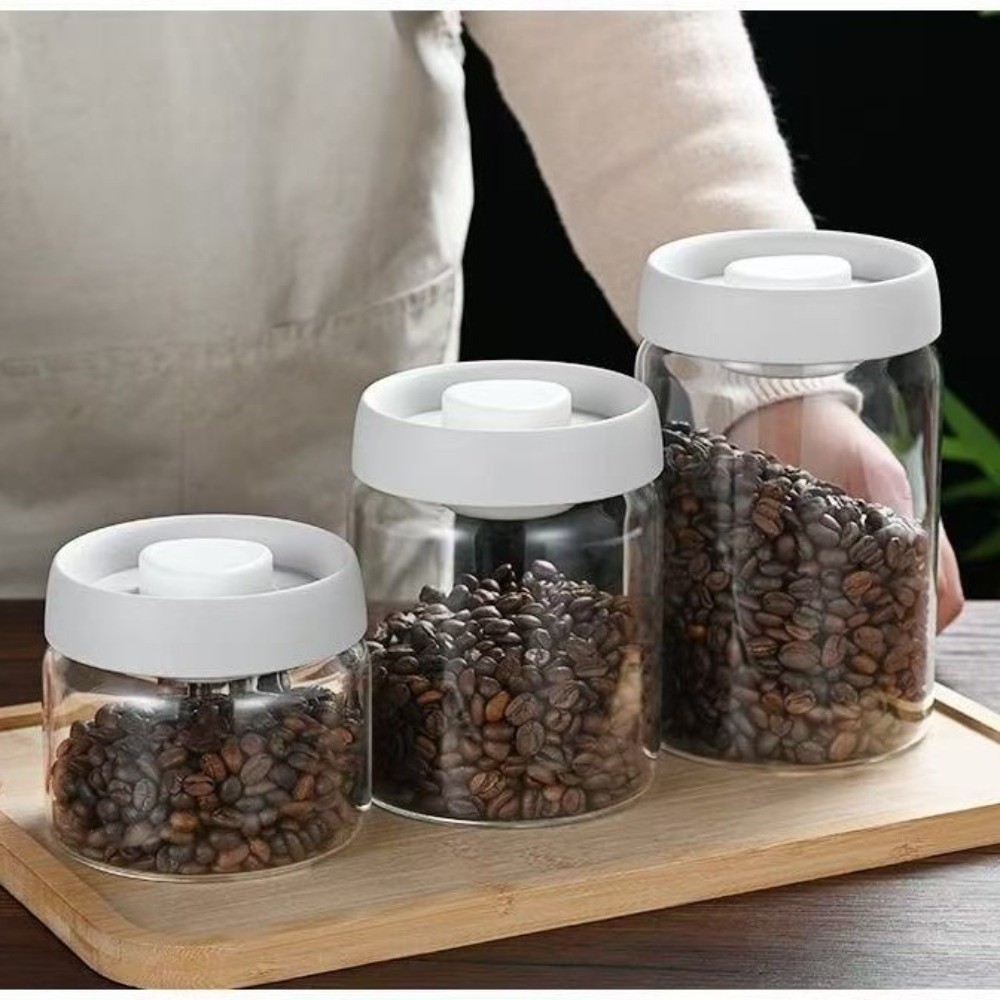防湿真空密閉ジャー 手動高ホウケイ酸ガラス製コーヒー豆保存ジ - Commercial Kitchen Steamer のレビューと価格
