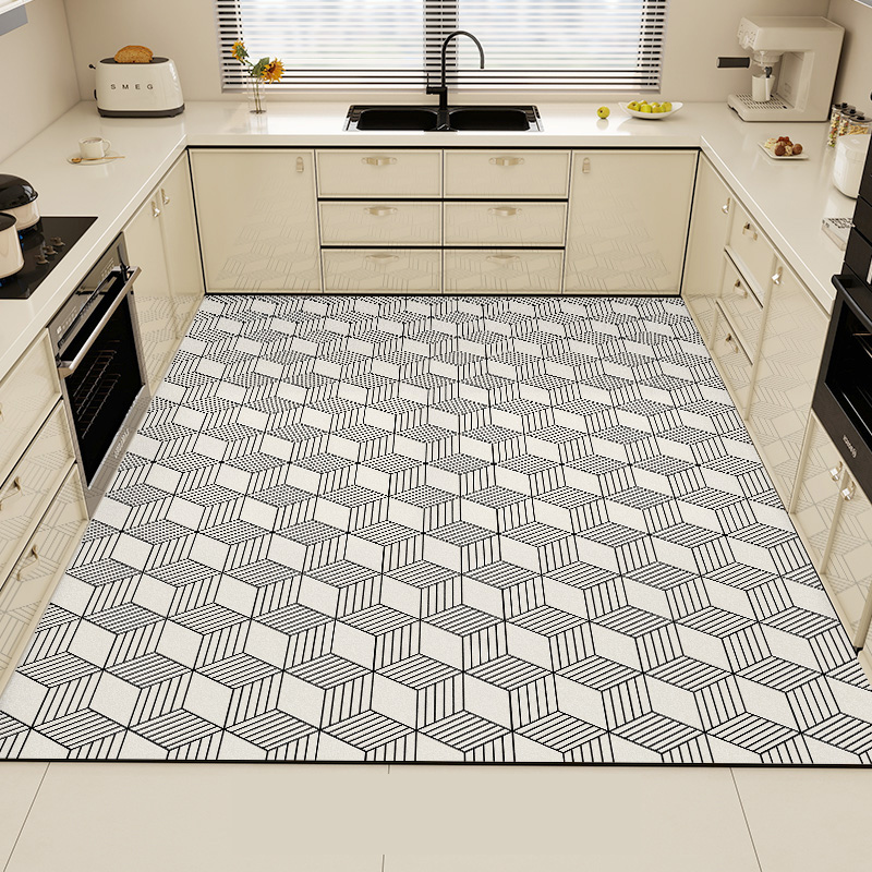 黒のキッチンラグ PVC 防水 大型カーペット ホームデコレ - Commercial Kitchen Mats Anti Fatigue のレビューと価格