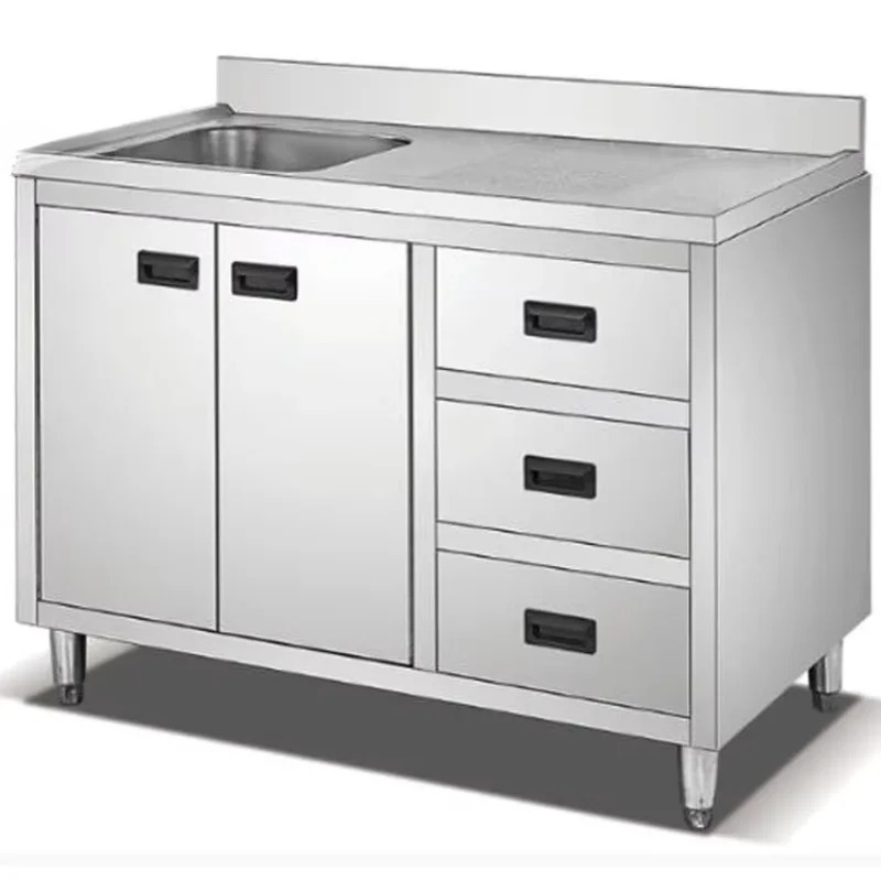 業務用厨房収納テーブル、独立型商業用作業台、シンクと引き出し - Commercial Kitchen Sink のレビューと価格