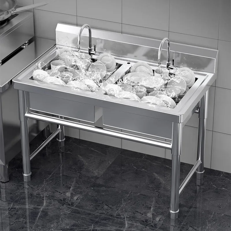 キッチンシンク—業務用カフェテリアおよびレストラン向け二槽式 - Commercial Kitchen Sink のレビューと価格