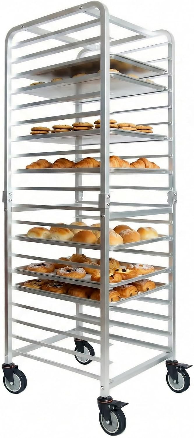 業務用20段ステンレス製シートパンラック（車輪付き）、移動式 - Commercial Kitchen Rack のレビューと価格