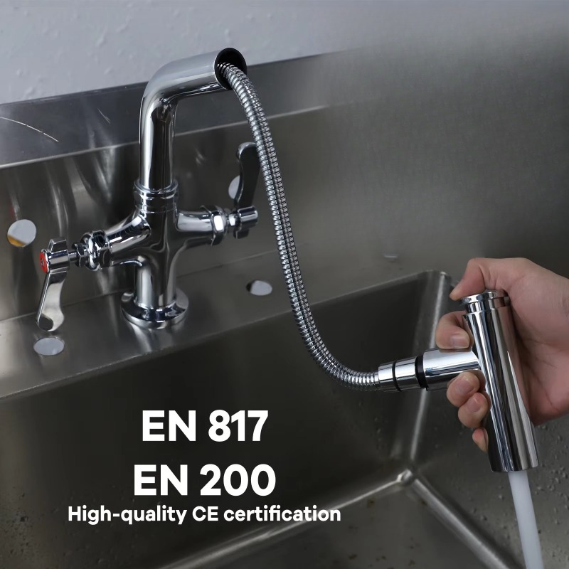 高品質ダブルハンドルカウンターマウントクロムメッキ業務用屋外 - Commercial Quality Kitchen Faucet のレビューと価格
